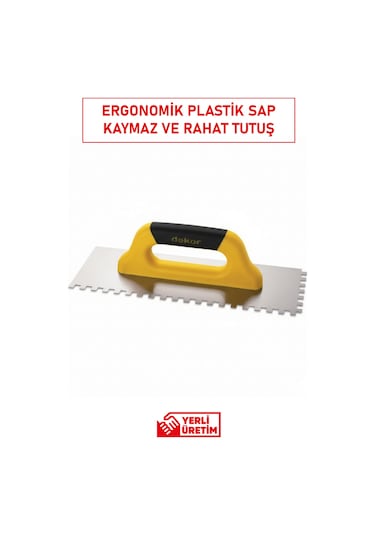 Dekor 831 Seramik Malası Plastik Saplı 40 Cm 12x12 Dişli Paslanmaz Çelik Yerli Üretim