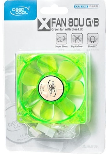 Deep Cool Xfan 80G/B Yesıl Uzerıne Mavı Ledlı Kasa Fanı 80Mm
