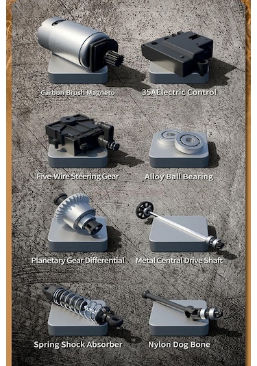 50 Km Hız Yapan Metal İç Aksam Rc Araba 2.4ghz Şarjlı Uzaktan Kumandalı Araba Karışık