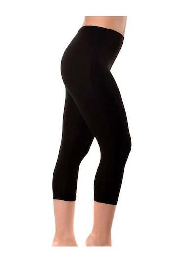 Kadın Penye Dizaltı Tayt 3'lü Paket 1002 Siyah