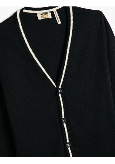 Koton Hırka Düğmeli V Yaka Triko Lacivert 4wkb90005tt Lacivert