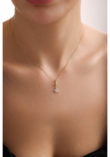 Fully Taşlı Yıldız Kilitli Charm Kolye Ucu