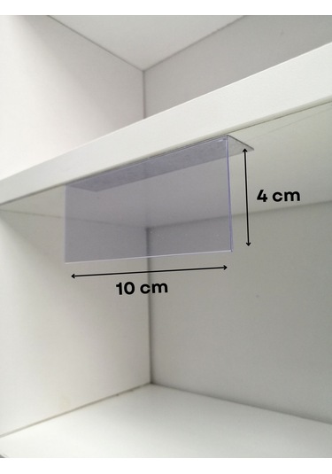 10 Adet Pvc Etiketlik Raf Önü Dik Yapışkanlı 10 x 4 CM Vitrin Etiket