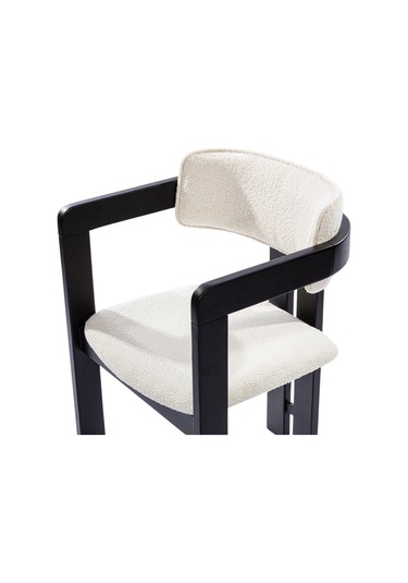 Narvik İskandinav Still T Model Ahşap Sandalye Siyah - Beyaz