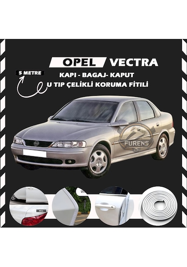 Opel Vectra Oto Araç Kapı Koruma Fitili 5metre Parlak Beyaz Renk