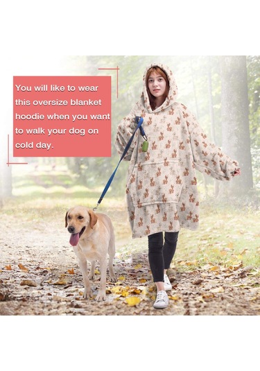 Horse Desenli Giyilebilir Battaniye Hoodie, Unisex Kalın Flanel, Kapüşonlu,sıcak Rahat-a17 Horse Retro Daisy