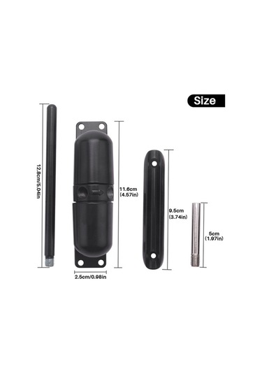 Ulzyvf Yüzeye Yaylı Siyah Set Monte Kg Kapı Kapatıcı Ayarlanabilir 20-70 İm