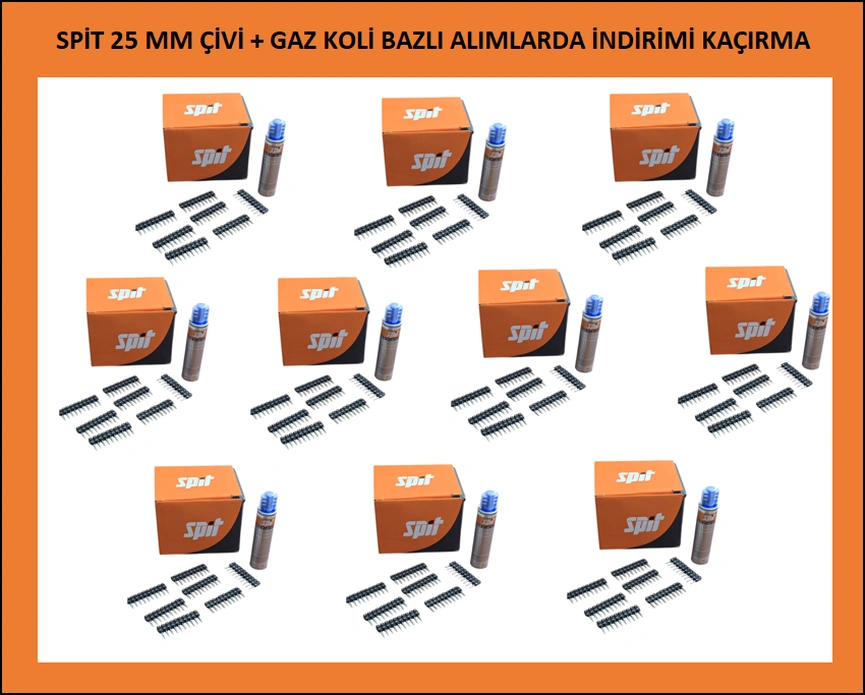 Spıt C6 25 Mm Çivi + P40 Gaz Tüpü /1 Koli