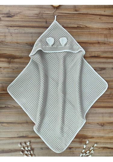 Ekru Pike Bebek Battaniyesi Doğal Organik Uyku Çift Taraflı Bebek Havlu Örtü Yenidoğan Mevsimlik Kahverengi