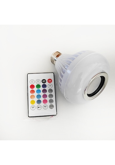 12 Renkli Kumandalı Bluetooth Hoparlör Akıllı Led Ampul