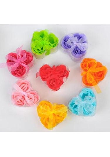 Büro Ev Ofis Hediyesi İçin Mini Kalp Kutulu Gül Motif Sabun