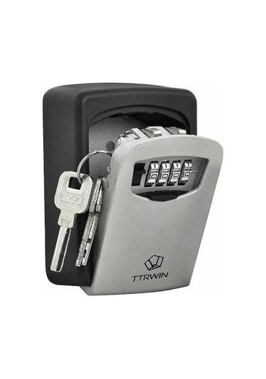 Ximistore9 Tam Metal Gri Duvar Tipi Anahtar Sandığı, Dijital Şifre Korumalı, İç/diş Mekanlar, Garaj, Bahçe, Mağaza Uygun - 903 Model