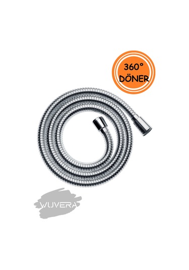 Wuvera 360 Dönen Spiral Duş Hortumu Dayanıklı Ve Esnek Tasarım Gümüş