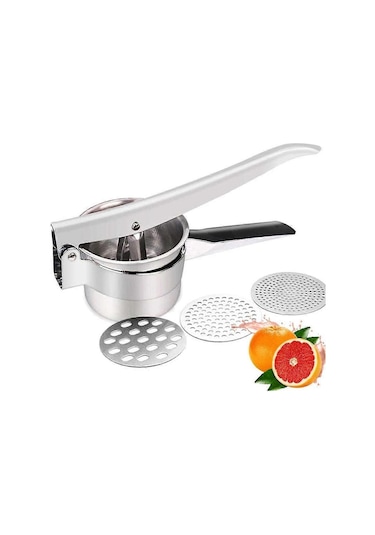 2025 Yeni Patates Presi Paslanmaz Çelikten Yapılmış Buz Presi - Değiştirilebilir Diskler Dahil