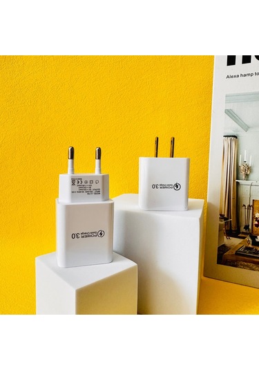 Geeksen Siyah 5v3a 18w Qc3.0 Hızlı Şarj Cihazı, Akıllı Telefon Ve Güzellik Aleti İçin Avrupa Standartlı Adaptör