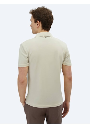 Bej Düz Polo Yaka T-shirt Bej