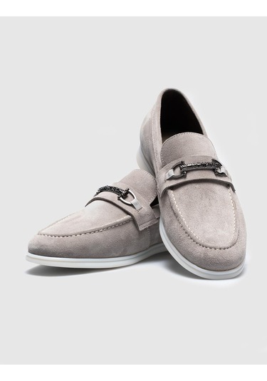 Cabani Hakiki Deri Bej Süet Erkek Günlük Ayakkabı Bej