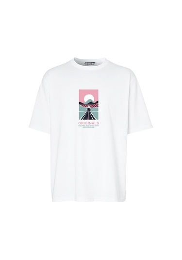 Jack &amp Jones Jorlafayette Tee Ss Crew Beyaz Erkek Kısa Kol T-shirt 000000000101961709