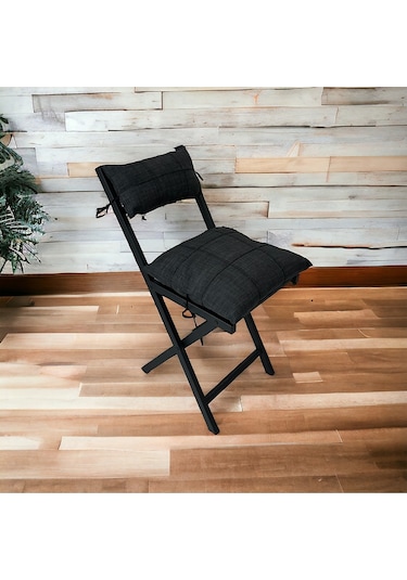 Modern Style Home Bahçe - Balkon, Iç Ve Dış Mekan Katlanır Metal Sandalye 4 Adet Antrasit