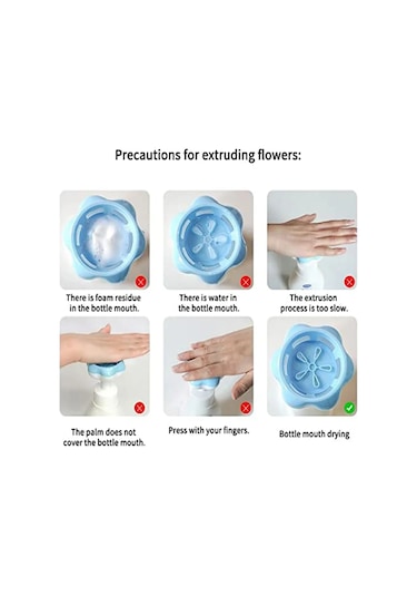 El Köpük Dağıtıcı Çiçek Şekli El Sabunu Köpük El Dağıtıcı Çiçek Damga Dağıtıcı Blue Flower İspanya Mavi