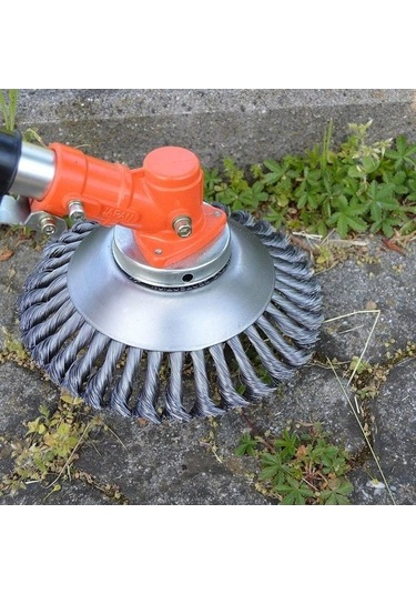 Pazly Tepsisi, Tel Tekerleği Makinesi Kafa İnç Çim Çelik Bükülmüş Boyut: Biçme Temizleme 8 Ek