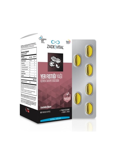 Zade Vital Yer Fıstığı Yağı Yumuşak 60 Kapsül Blister Ambalaj