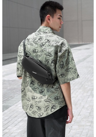 Erkekler İçin Şık Ve Pratik Bel Çantası, Sporculara Özel Koşu Çantası, Çok Amaçlı Göğüs Çantası, Günlük Kullanım İçin Fonksiyonel Messenger Çanta Gri