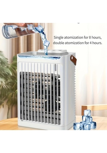 Motion003 Usb İle Çalışan Beyaz Masaüstü Soğutucu Fan Nemlendirici 5 Ayarlı 360 Dönebilir Ev Ofis İçin