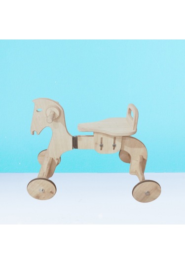 Montessori Çocuk Denge Bisikleti 2-6 Yaş Mdf At Başlık