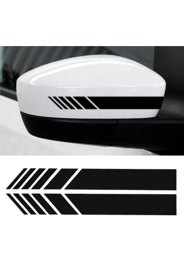 Yan Ayna Şerit Sticker 2 Adet 20 x 3 CM Siyah (530451140)