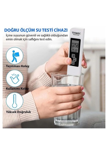 Yenilzd Sıcaklık Ölçüm Cihazı 3in1 Dijital Tds Su Kalitesi Değeri
