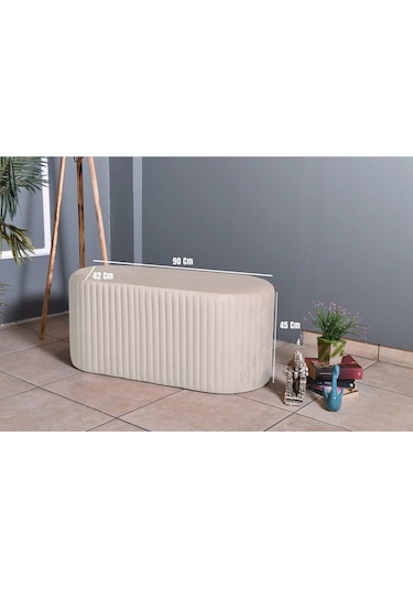 Velluto Lungo Puf-krem 90 Cm Kapitoneli Uzun&oval Puf&bench&koltuk&pofuduk Makyaj Puff