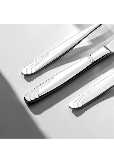 Nehir Lizbon Sade 12 Kişilik 89 Parça Çatal Kaşık Bıçak Takımı Gümüş