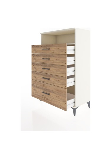 Hyperion Dolap Tek Raflı 5 Çekmeceli 88x44x134 Aytaşı-çam Aytaşı