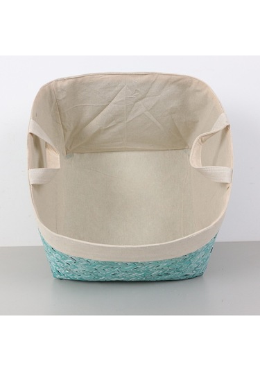 Humi 42x42x33 Cm Doğal Bambu Xl Sepet Mavi