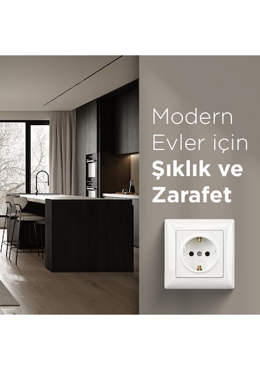 Günsan  Visage Beyaz Topraklı Priz