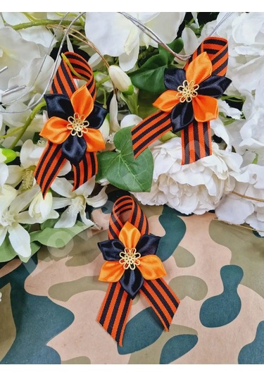 Love Land 9 Mayıs İçin Saint George Şeridi Broş 3 Adet 150559078 Turuncu