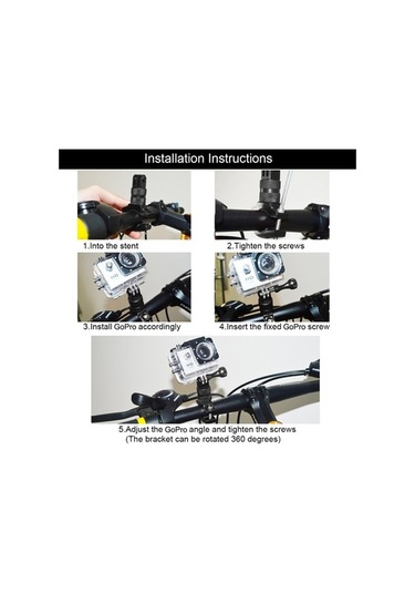 Didadodo 360 Dönebilir Bisiklet Kamera Tutucu - Sjcam, Akaso, Djı, Gopro Uyumlu, Motosiklet Dahil