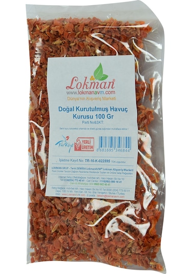 Lokman Avm Doğal Kurutulmuş Havuç Kurusu 100 G
