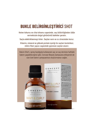 Concept Beauty Bukle Belirginleştirici Dermo Shot Bakım 20 ML