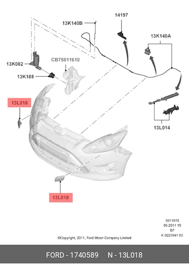 Ford Cmax 11-15 Far Yıkama Kapağı 1740589 1731356