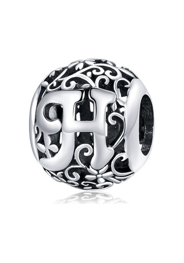 S925 Ayar Gümüş Mori Serisi İçi Boş Harfler Boncuk Dıy Bilezik Kolye Aksesuarları H Çok Renkli