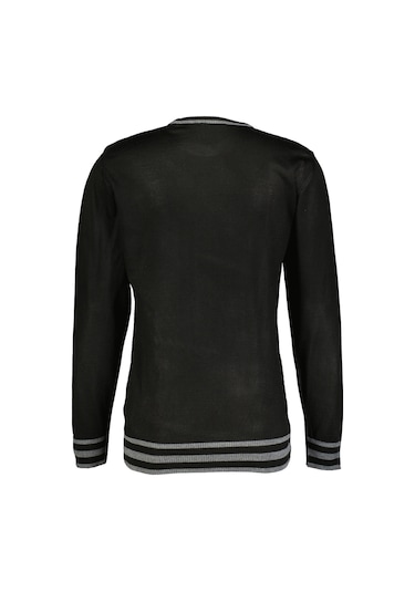 Finesuits Erkek Desenli Yünlü Kazak 2422201020.dsoyr Siyah