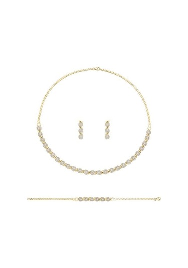 14 Ayar Çiçekli Dolunay Set Zincirli 22.00 Gram