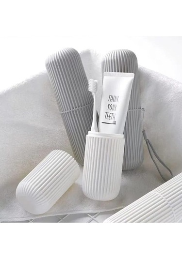 Seyahat Tipi Aksesuar Taşıma Kabı Gözlük Diş Macunu Saklama Kutusu Gri - 1 Adet Gri