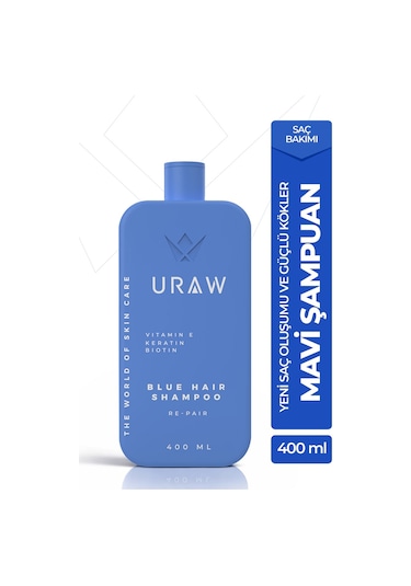 Uraw Biotin Ve Keratin İçeren Dökülme Karşıtı Mavi Şampuan 400 ML