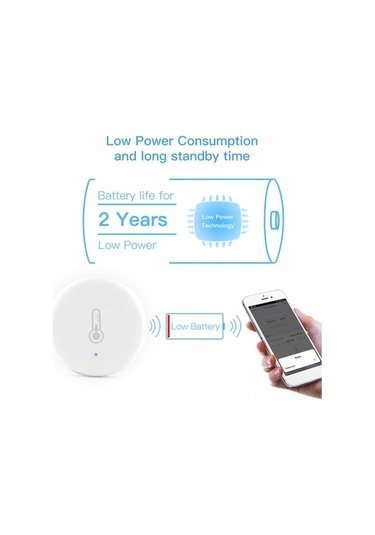 Novahub Akıllı Wi-fi Sıcaklık Nem Sensörü - Google Asistan Uyumlu, 30 Gün Veri Kaydı, 112 Karakter Optimize Edilmiş