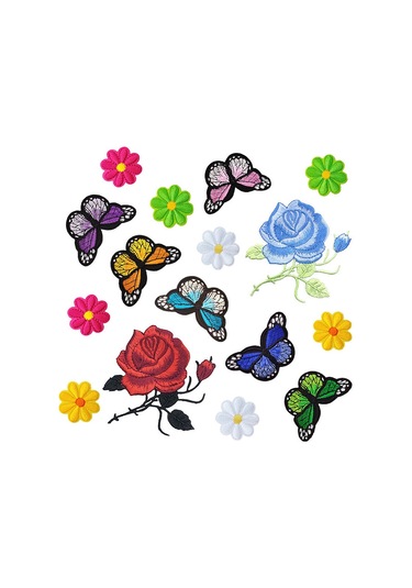 36 Adet İşlemeli Ütüyle Yapıştırılan Yamalar, İşlemeli Kendinden Yapışkanlı Ütüyle Yapıştırılan Yamalar