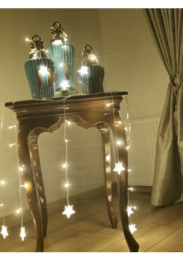 Yıldız 4m 96 Led 19 Saçak 40-50-60cm Gün Işığı Yıldız Boyutu:7cm Tdrtr Çok Renkli