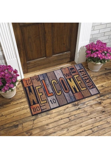 Frıends Welcom Yazılı Kauçuk İç Ve Dış Kapı Önü Paspası 45x70